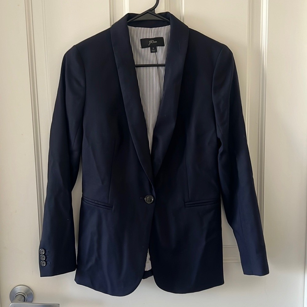 J.Crew Parke Wool Blazer in Navy Blue